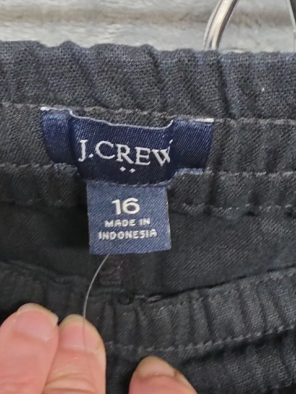 J. Crew Wide Leg Drawstring Pants in Black Sz 16